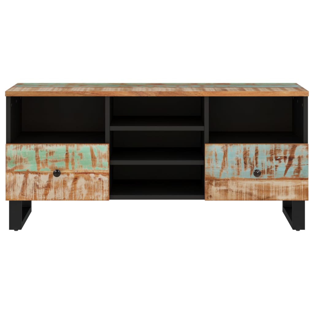vidaXL Comodă TV, 100x33x46 cm, lemn masiv reciclat & lemn compozit