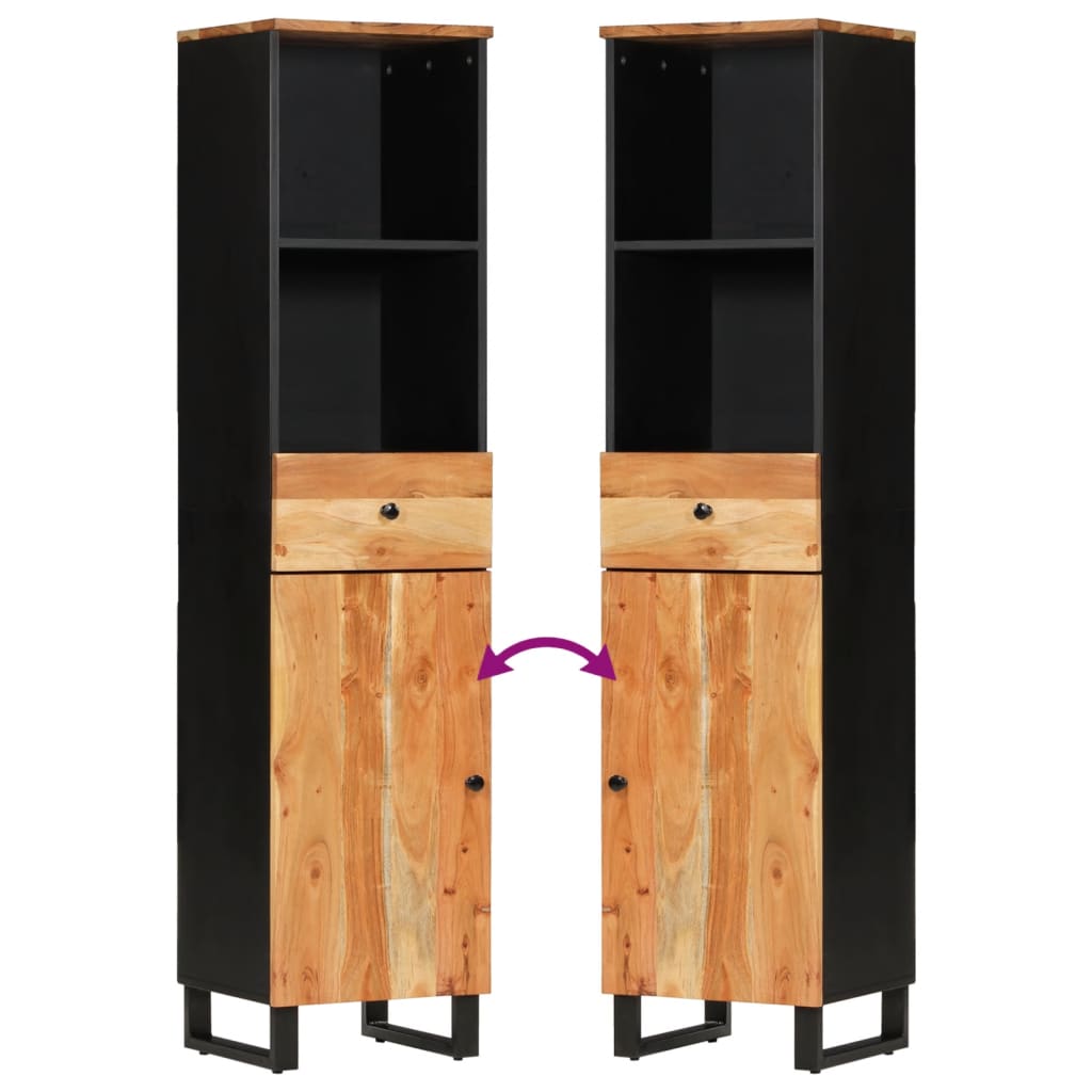 vidaXL Dulap de baie, 38x33x160 cm, lemn masiv de acacia