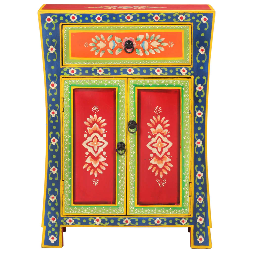 vidaXL Servantă pictată manual, 53x30x74 cm, lemn masiv de mango