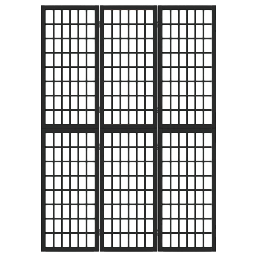 vidaXL Paravan pliabil cu 3 panouri, stil japonez, negru, 120x170 cm vidaXL Paravan pliabil cu 3 panouri, stil japonez, negru, 120x170 cm