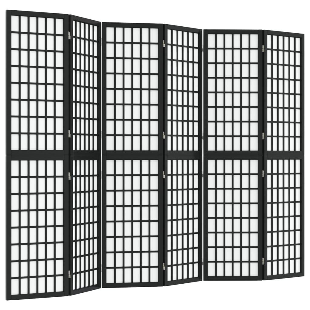 vidaXL Paravan pliabil cu 6 panouri, stil japonez, negru, 240x170 cm vidaXL Paravan pliabil cu 6 panouri, stil japonez, negru, 240x170 cm