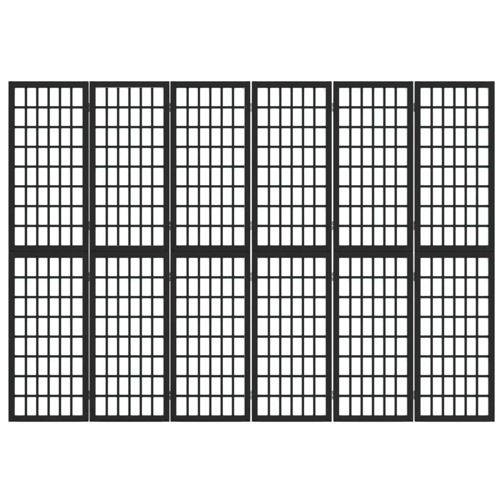 vidaXL Paravan pliabil cu 6 panouri, stil japonez, negru, 240x170 cm vidaXL Paravan pliabil cu 6 panouri, stil japonez, negru, 240x170 cm