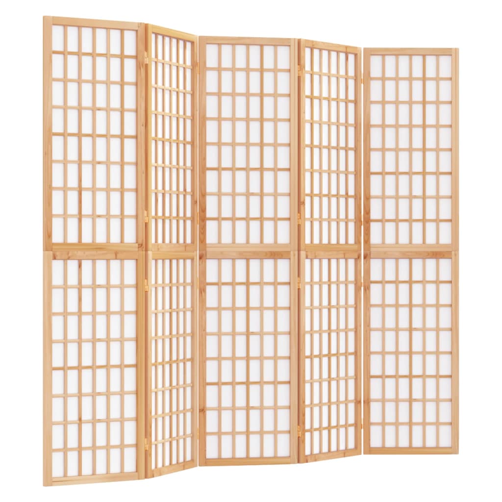 vidaXL Paravan pliabil de cameră, 5 panouri, 200x170 cm, stil japonez