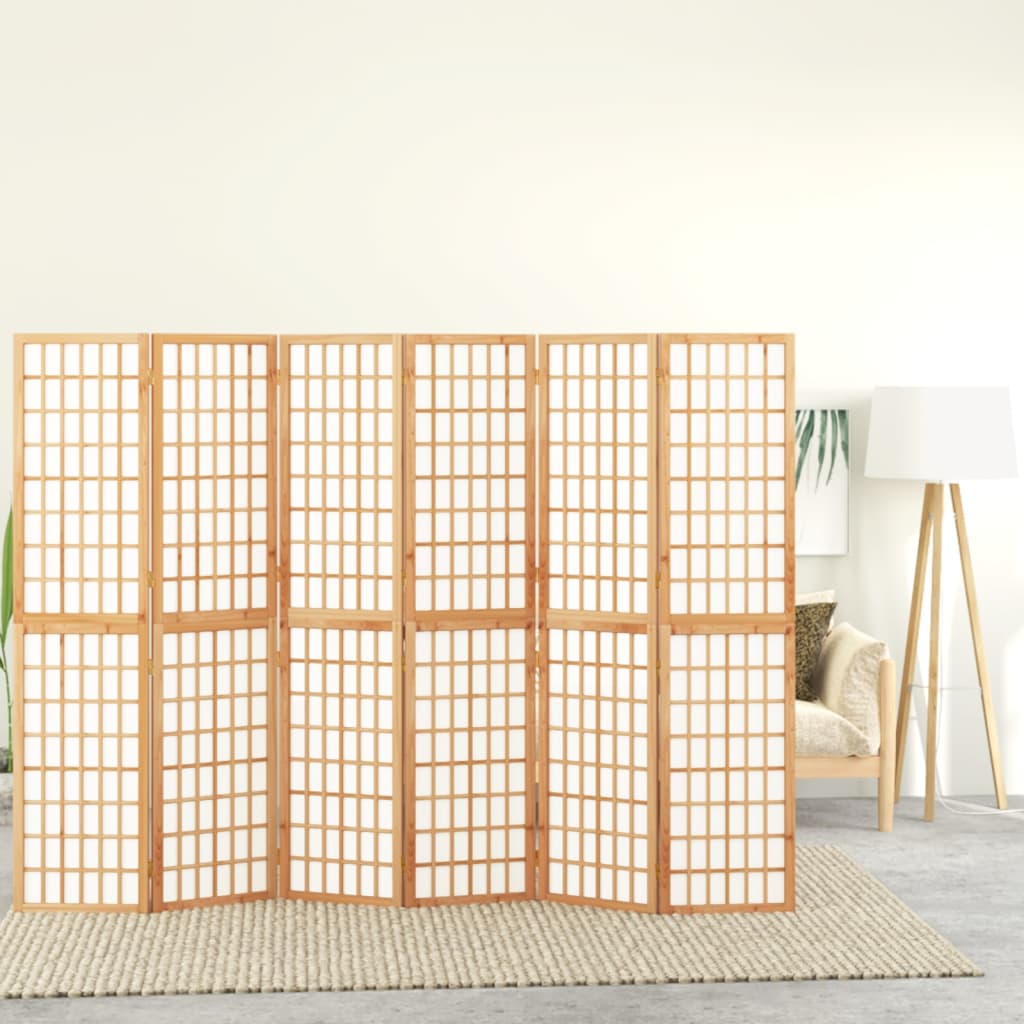 vidaXL Paravan pliabil de cameră, 6 panouri, 240x170 cm, stil japonez vidaXL Paravan pliabil de cameră, 6 panouri, 240x170 cm, stil japonez