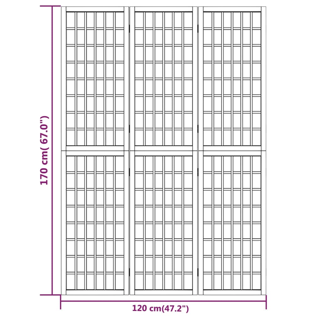 vidaXL Paravan pliabil de cameră 3 panouri alb 120x170 cm stil japonez vidaXL Paravan pliabil de cameră 3 panouri alb 120x170 cm stil japonez
