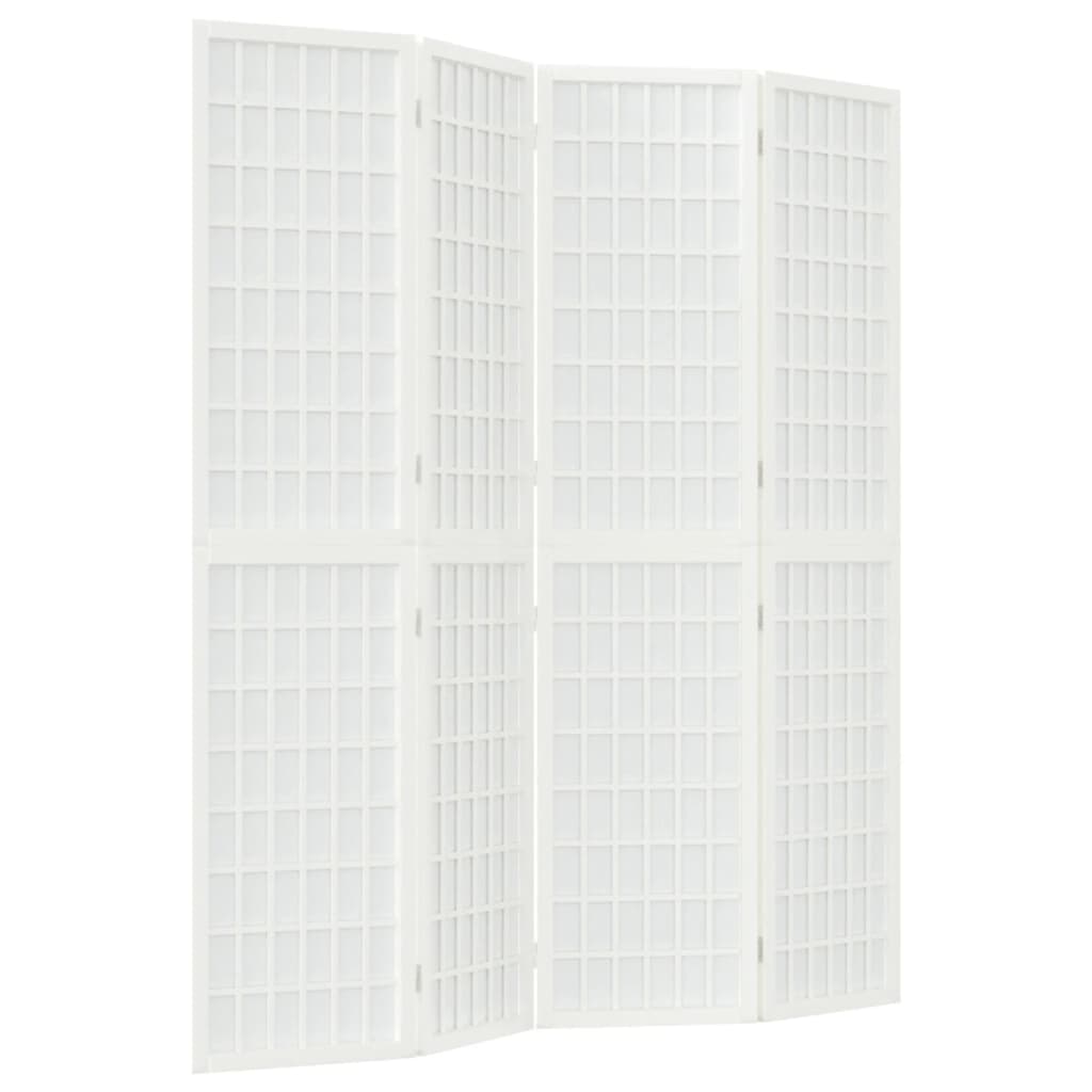 vidaXL Paravan pliabil cu 4 panouri, stil japonez, alb, 160x170 cm vidaXL Paravan pliabil cu 4 panouri, stil japonez, alb, 160x170 cm