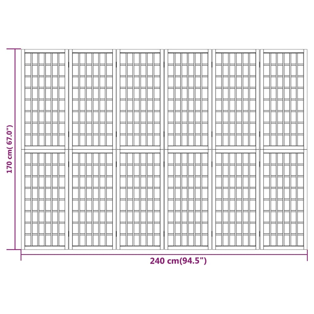 vidaXL Paravan pliabil cu 6 panouri, stil japonez, alb, 240x170 cm vidaXL Paravan pliabil cu 6 panouri, stil japonez, alb, 240x170 cm