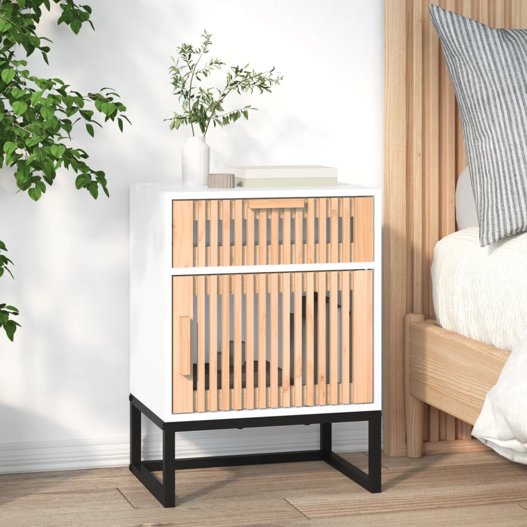vidaXL Dulapuri noptieră, 2 buc., alb, 40x30x55,5 cm, lemn prelucrat vidaXL Dulapuri noptieră, 2 buc., alb, 40x30x55,5 cm, lemn prelucrat