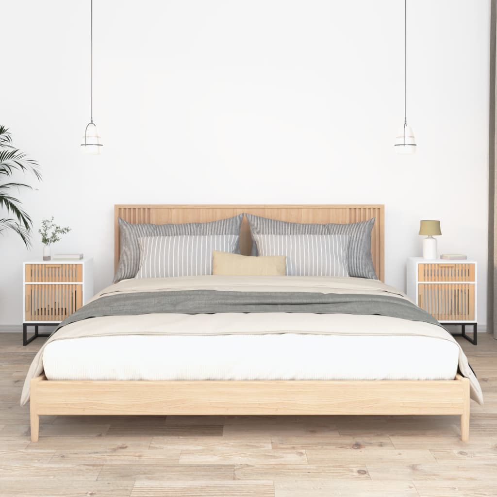 vidaXL Dulapuri noptieră, 2 buc., alb, 40x30x55,5 cm, lemn prelucrat vidaXL Dulapuri noptieră, 2 buc., alb, 40x30x55,5 cm, lemn prelucrat