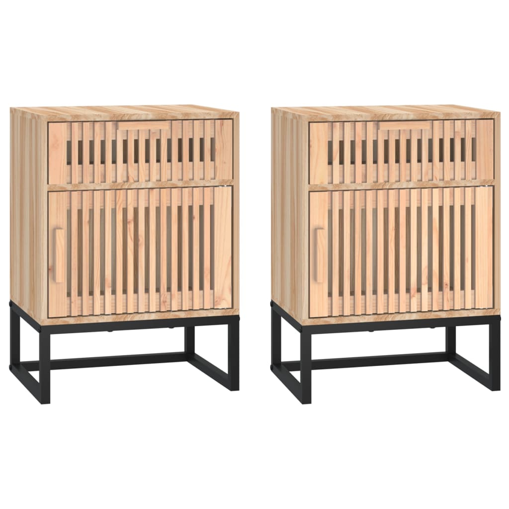 vidaXL Dulapuri noptieră, 2 buc., 40x30x55,5 cm, lemn prelucrat & fier vidaXL Dulapuri noptieră, 2 buc., 40x30x55,5 cm, lemn prelucrat & fier