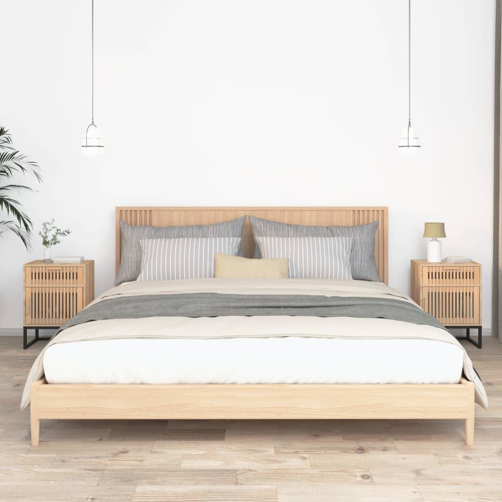 vidaXL Dulapuri noptieră, 2 buc., 40x30x55,5 cm, lemn prelucrat & fier vidaXL Dulapuri noptieră, 2 buc., 40x30x55,5 cm, lemn prelucrat & fier