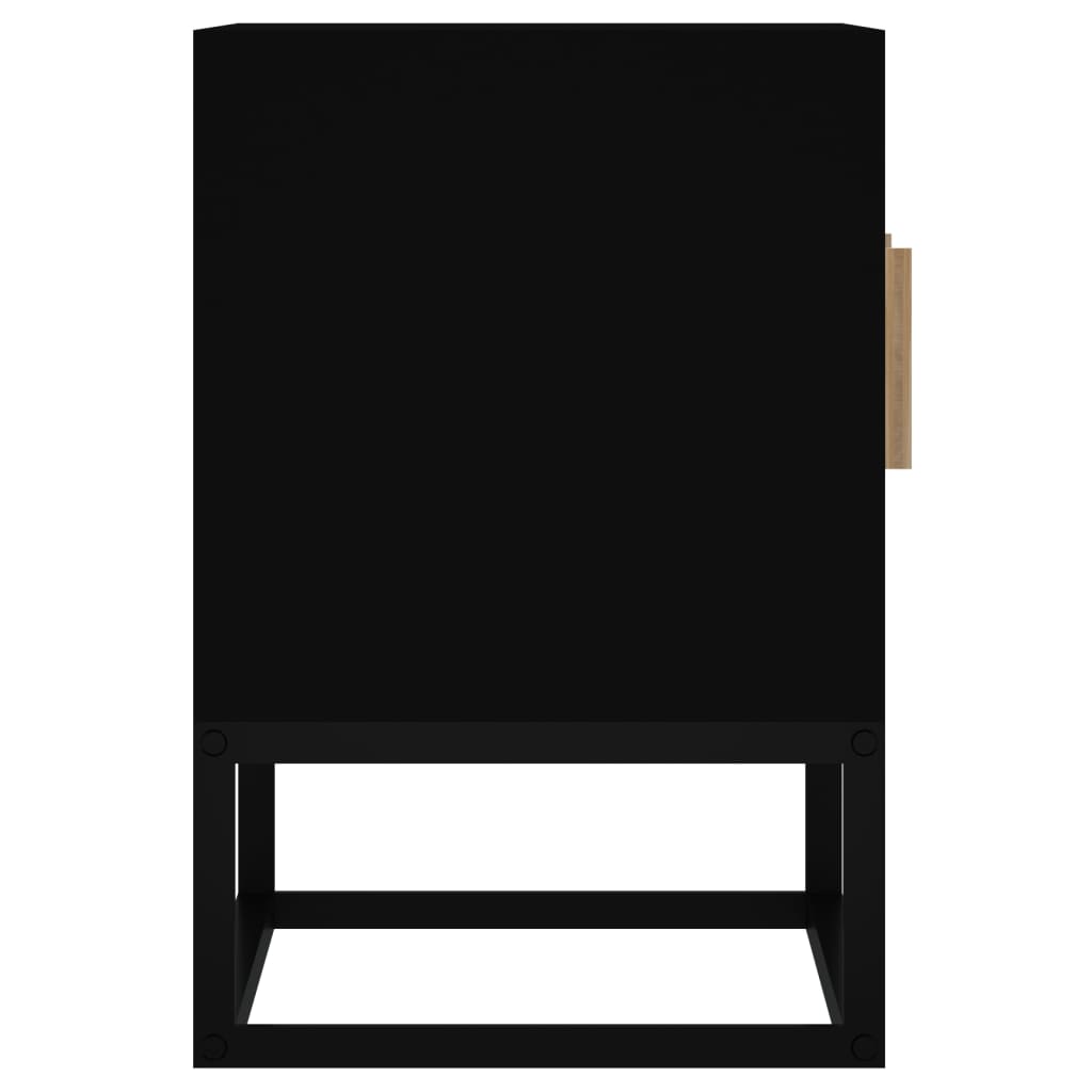 vidaXL Comodă TV, negru, 105x30x45 cm, lemn prelucrat & fier
