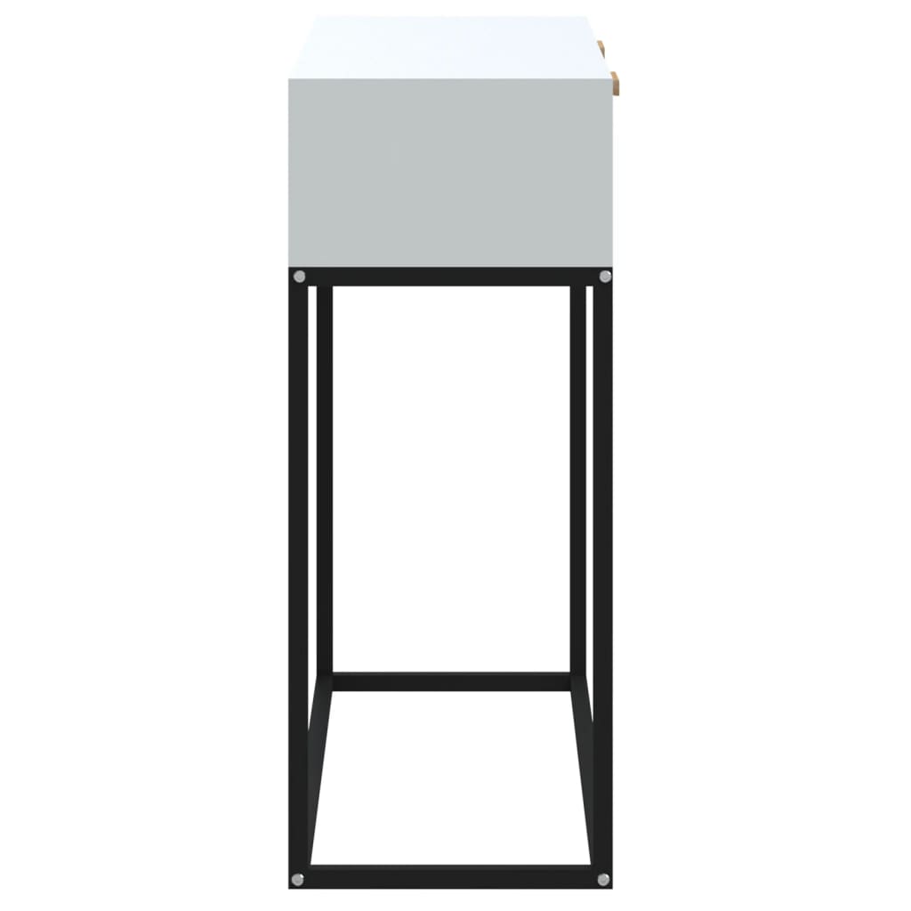 vidaXL Masă de consolă albă 80x30x75 cm din lemn de lemn și fier vidaXL Masă de consolă albă 80x30x75 cm din lemn de lemn și fier