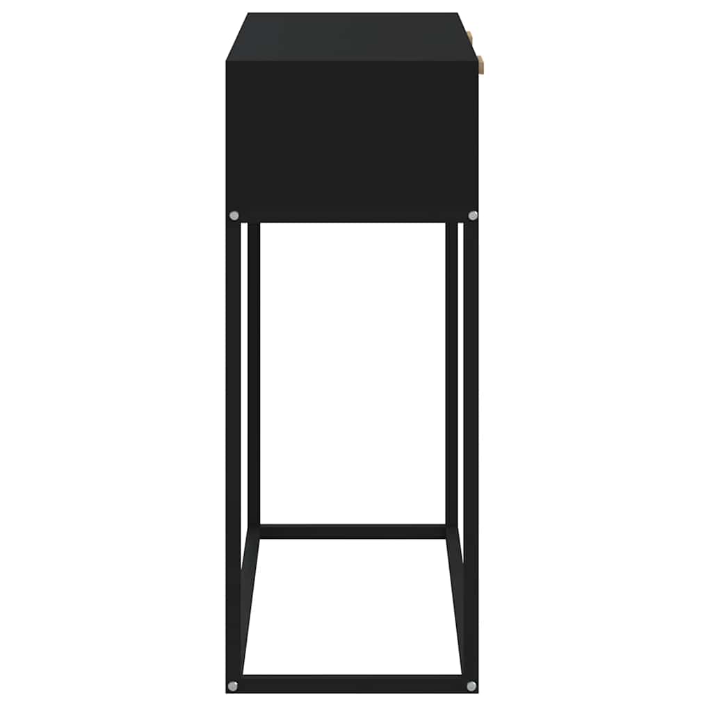 vidaXL Masă consolă, negru, 80x30x75 cm, lemn prelucrat și fier