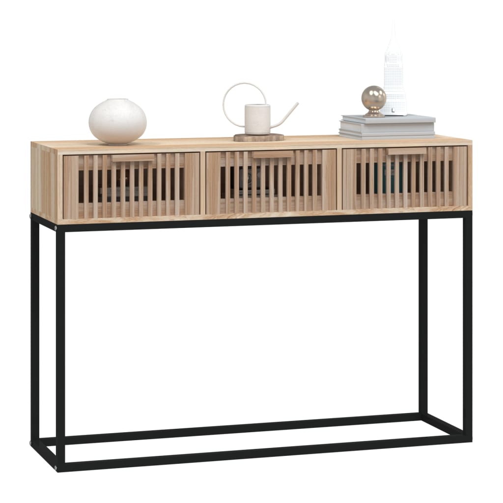 vidaXL Masă consolă, 105x30x75 cm, lemn prelucrat și fier vidaXL Masă consolă, 105x30x75 cm, lemn prelucrat și fier