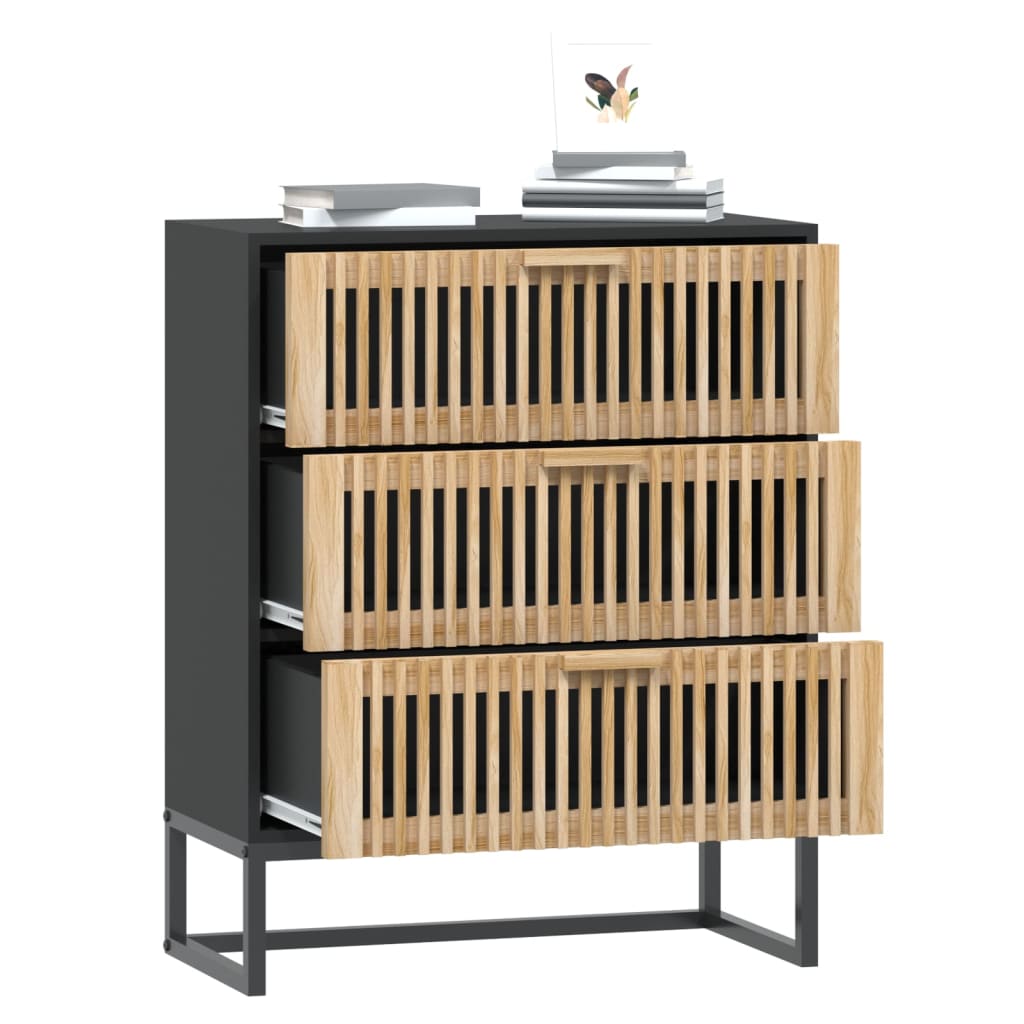 vidaXL Dulap, negru, 60x30x75 cm, lemn prelucrat vidaXL Dulap, negru, 60x30x75 cm, lemn prelucrat