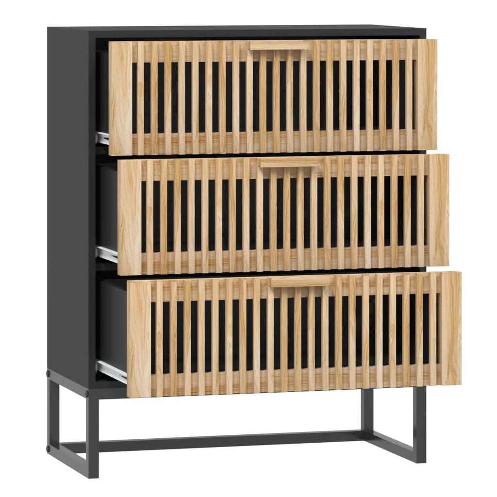 vidaXL Dulap, negru, 60x30x75 cm, lemn prelucrat vidaXL Dulap, negru, 60x30x75 cm, lemn prelucrat