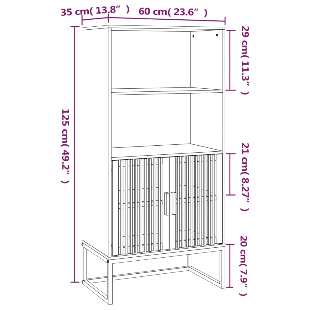 vidaXL Dulap înalt, negru, 60x35x125 cm, lemn prelucrat vidaXL Dulap înalt, negru, 60x35x125 cm, lemn prelucrat