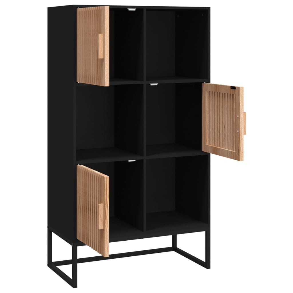 vidaXL Dulap înalt, negru, 70x35x125 cm, lemn prelucrat