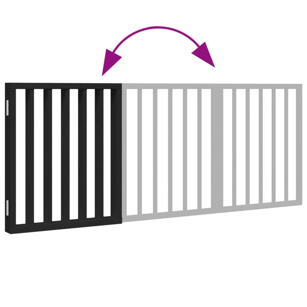 vidaXL Poartă pentru câini pliabilă 3 panouri negru, 150 cm, lemn plop