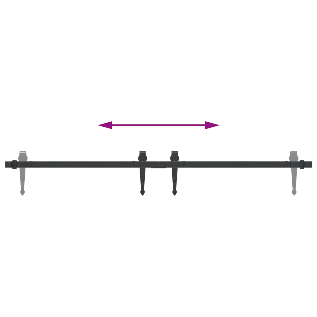 vidaXL Set glisare ușă mini pentru dulap, negru, oțel carbon, 122 cm vidaXL Set glisare ușă mini pentru dulap, negru, oțel carbon, 122 cm