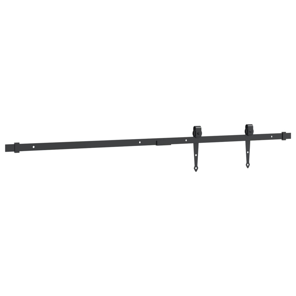 vidaXL Set glisare ușă mini pentru dulap, negru, oțel carbon, 122 cm vidaXL Set glisare ușă mini pentru dulap, negru, oțel carbon, 122 cm