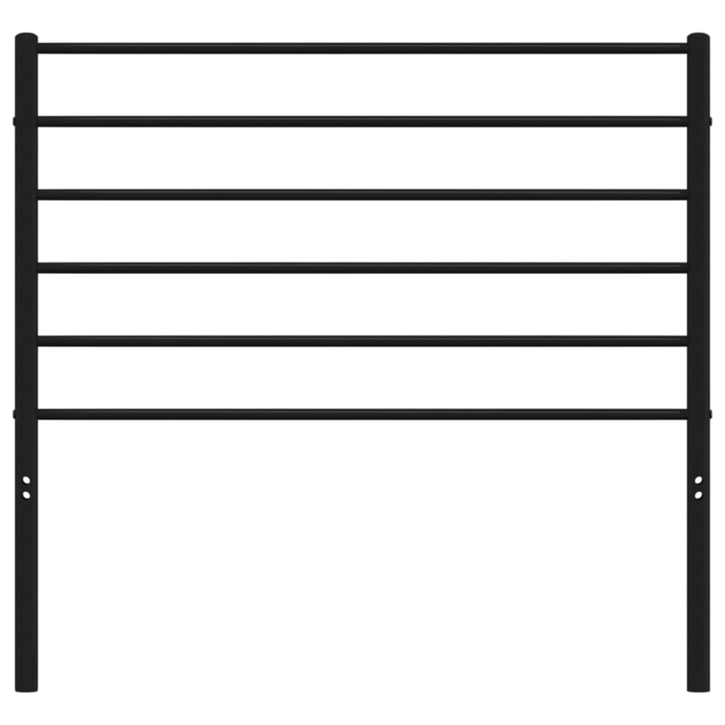 vidaXL Tăblie de pat metalică, negru, 75 cm