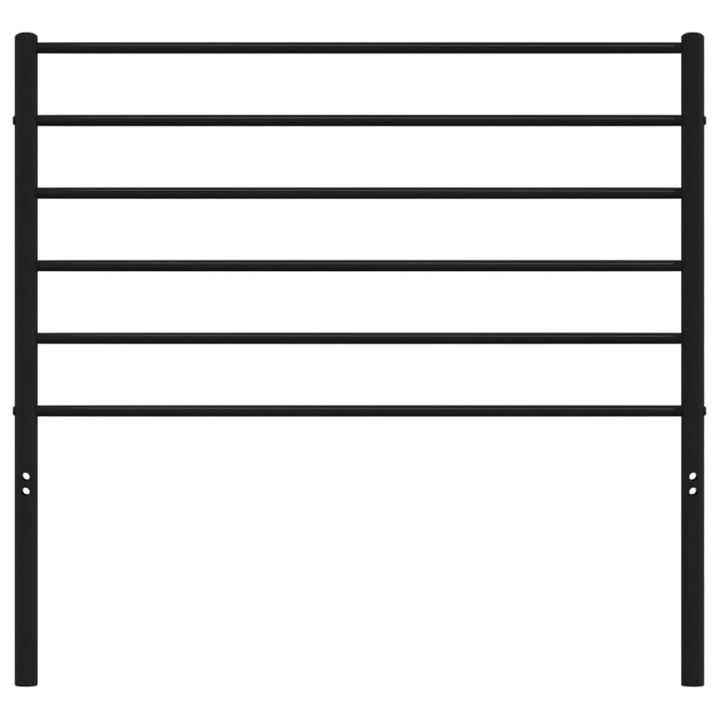vidaXL Tăblie de pat metalică, negru, 90 cm