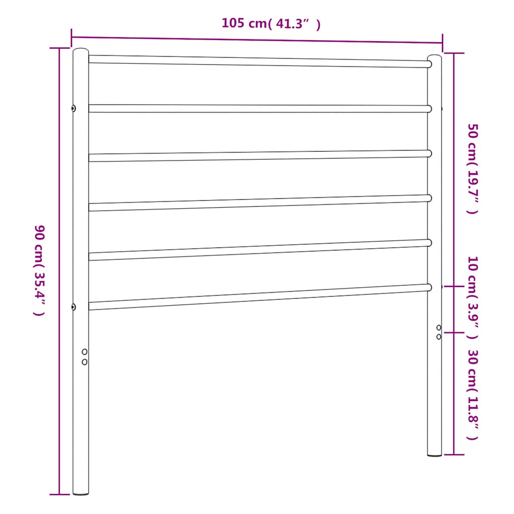 vidaXL Tăblie de pat metalică, negru, 100 cm vidaXL Tăblie de pat metalică, negru, 100 cm