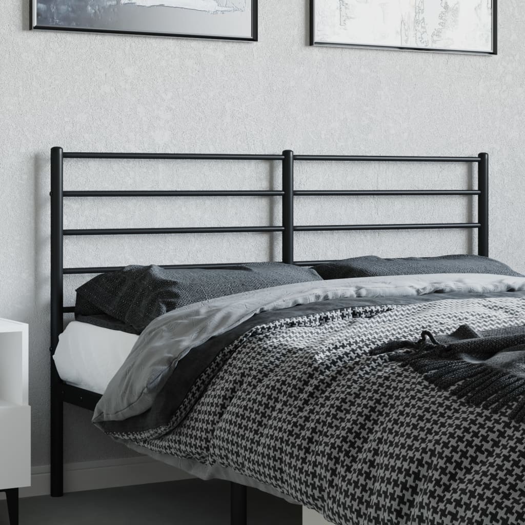 vidaXL Tăblie de pat metalică, negru, 120 cm vidaXL Tăblie de pat metalică, negru, 120 cm