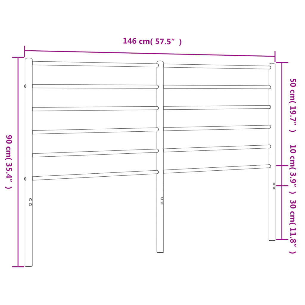 vidaXL Tăblie de pat metalică, negru, 140 cm vidaXL Tăblie de pat metalică, negru, 140 cm