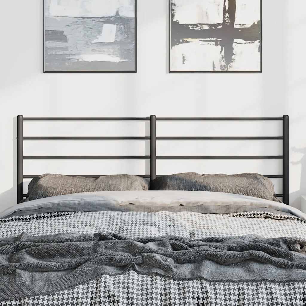 vidaXL Tăblie de pat metalică, negru, 150 cm vidaXL Tăblie de pat metalică, negru, 150 cm