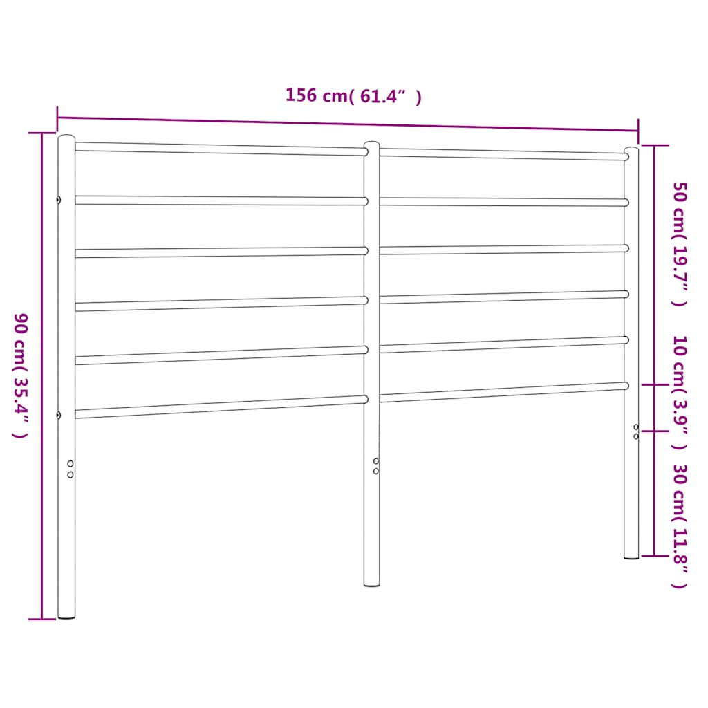 vidaXL Tăblie de pat metalică, negru, 150 cm vidaXL Tăblie de pat metalică, negru, 150 cm