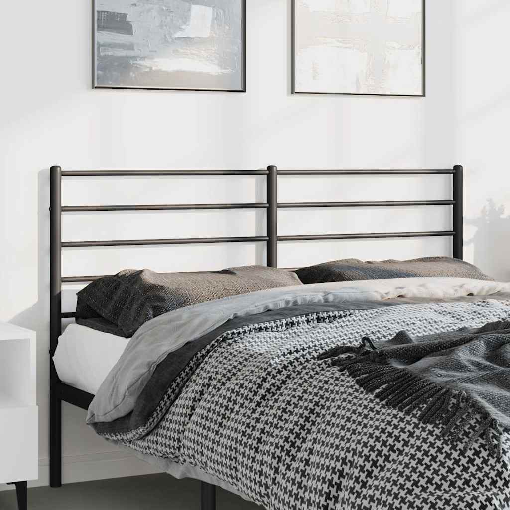 vidaXL Tăblie de pat metalică, negru, 150 cm vidaXL Tăblie de pat metalică, negru, 150 cm