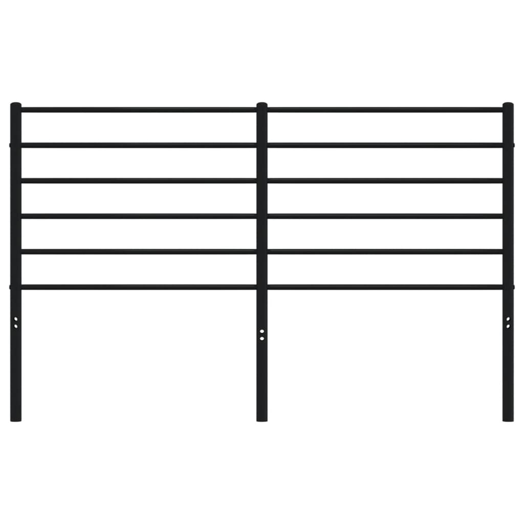 vidaXL Tăblie de pat metalică, negru, 160 cm