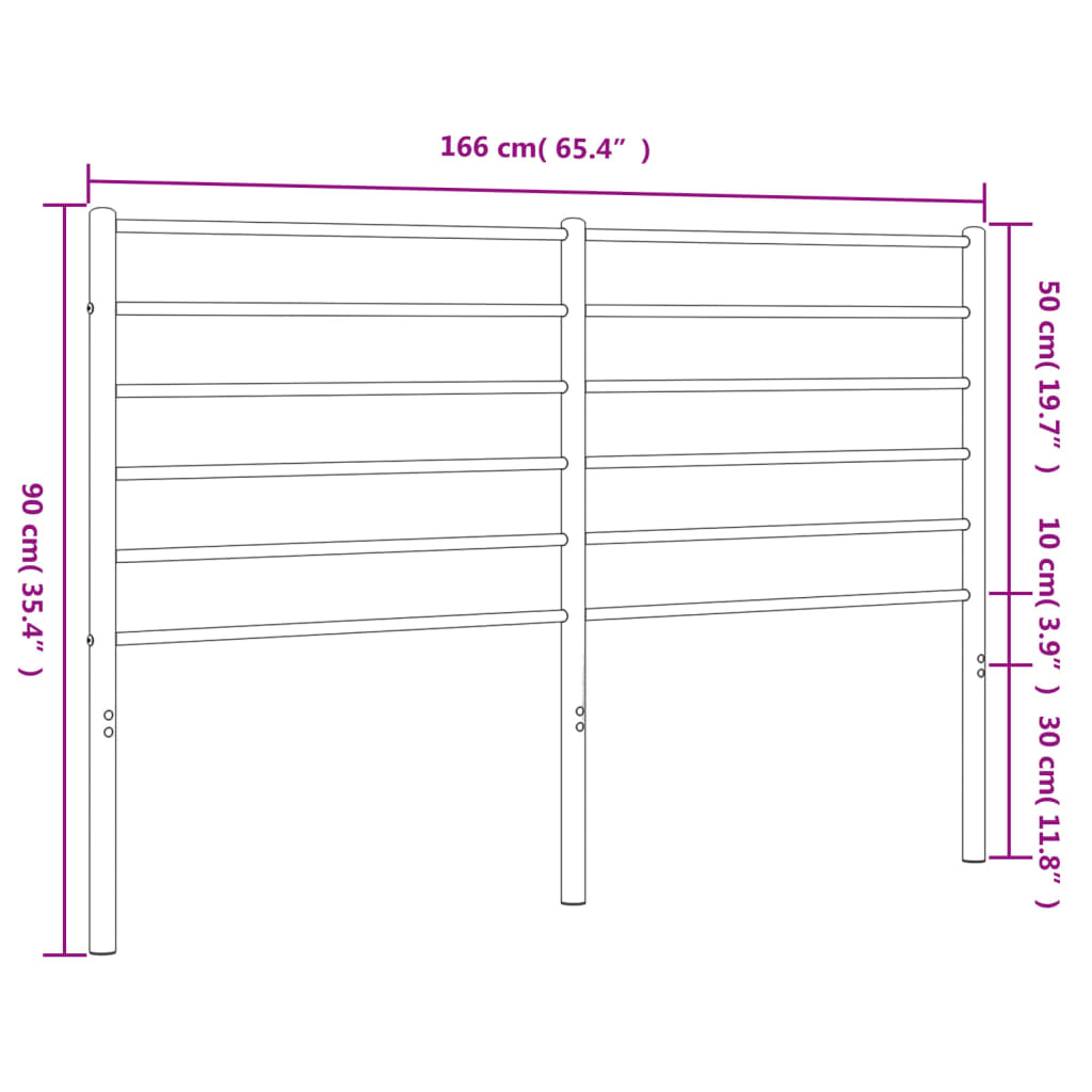 vidaXL Tăblie de pat metalică, negru, 160 cm