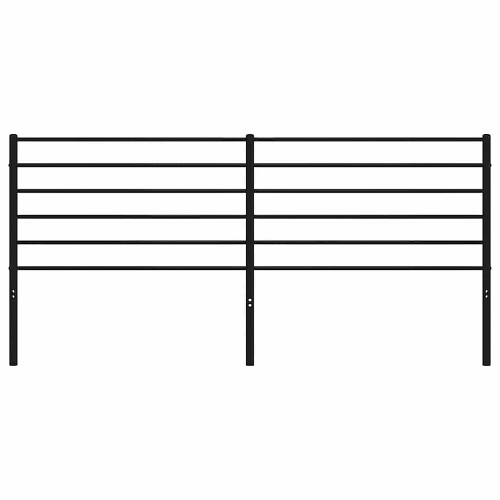 vidaXL Tăblie de pat metalică, negru, 180 cm