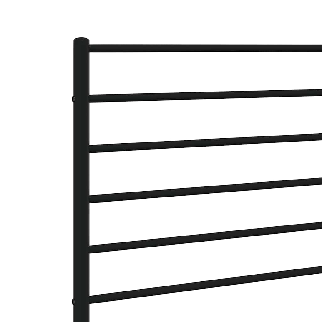 vidaXL Tăblie de pat metalică, negru, 180 cm