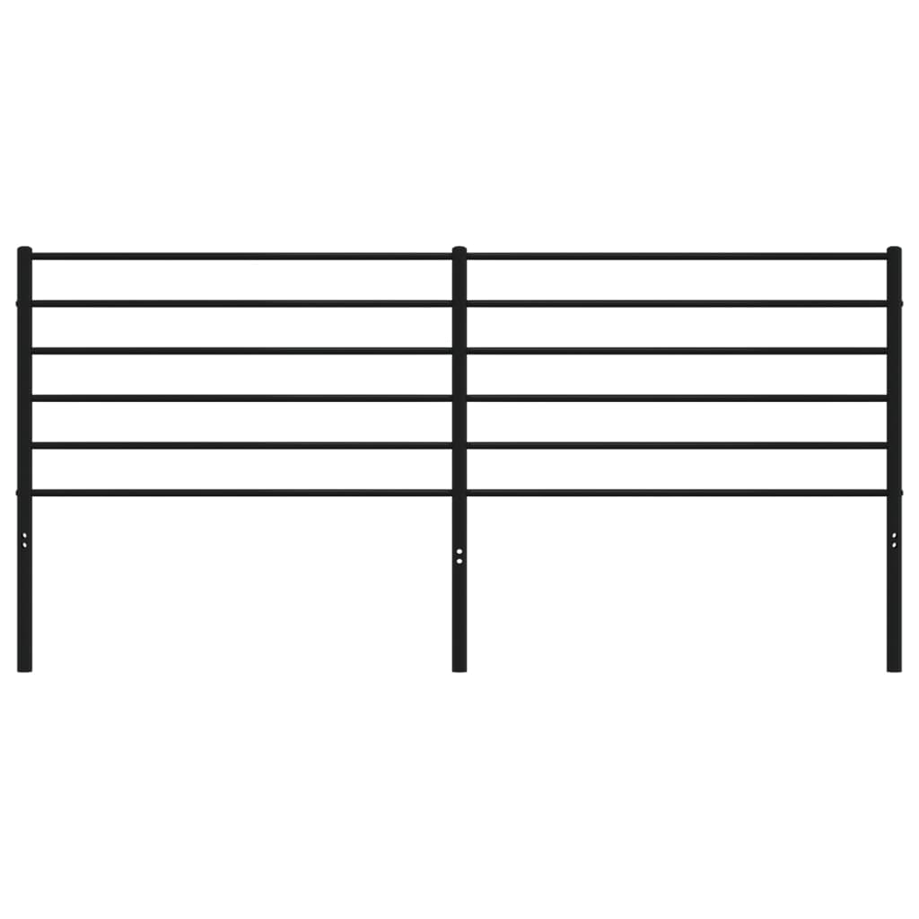 vidaXL Tăblie de pat metalică, negru, 200 cm