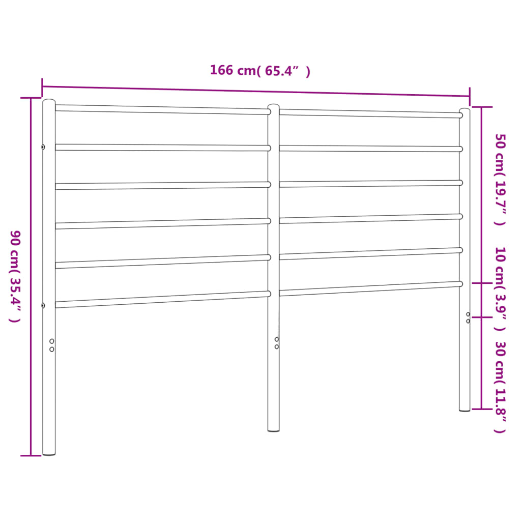 vidaXL Tăblie de pat metalică, alb, 160 cm