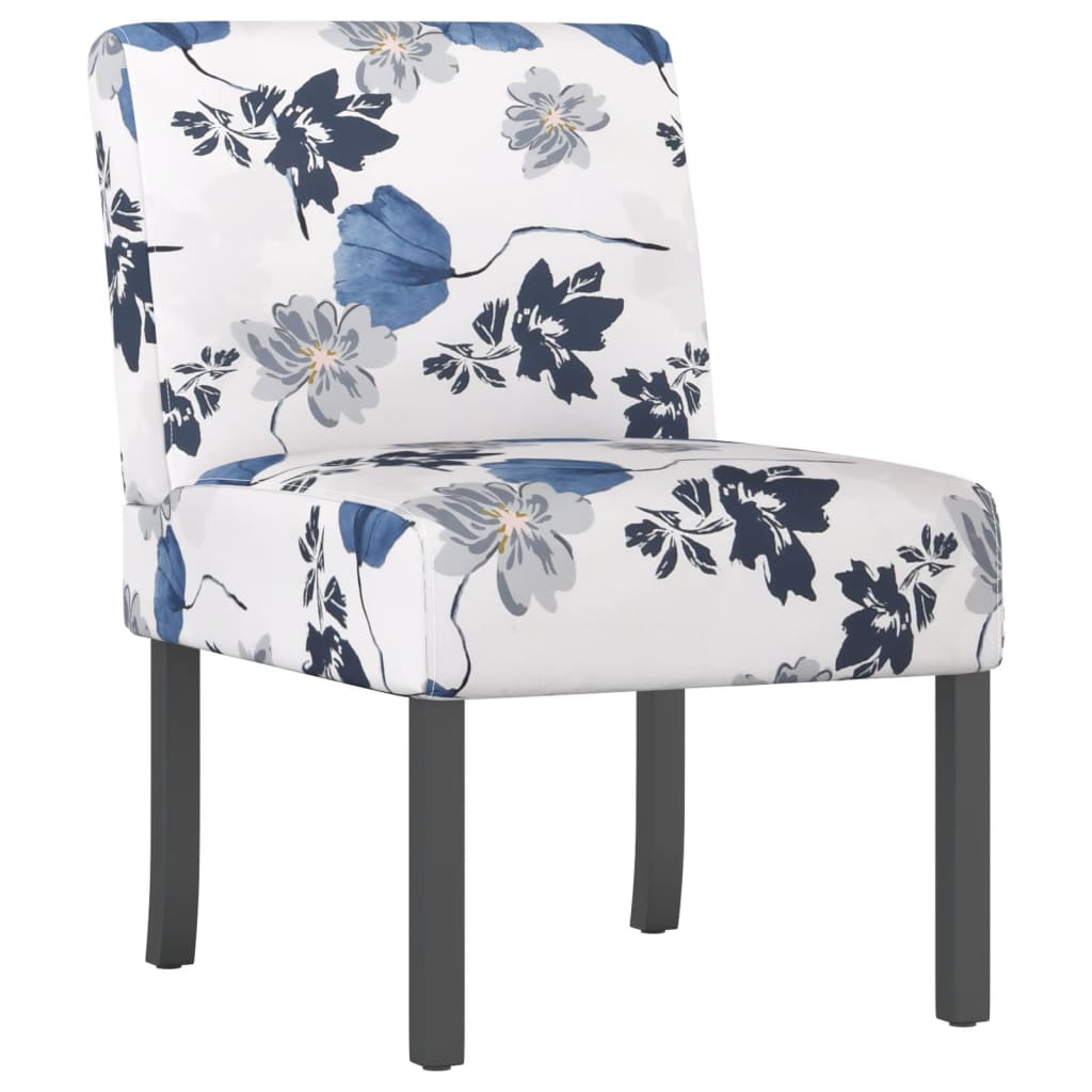 vidaXL Fotoliu, material textil înflorat cu albastru vidaXL Fotoliu, material textil înflorat cu albastru