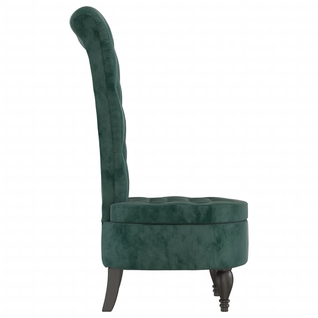 vidaXL Fotoliu cu spătar înalt verde închis catifea design cu nasturi vidaXL Fotoliu cu spătar înalt verde închis catifea design cu nasturi