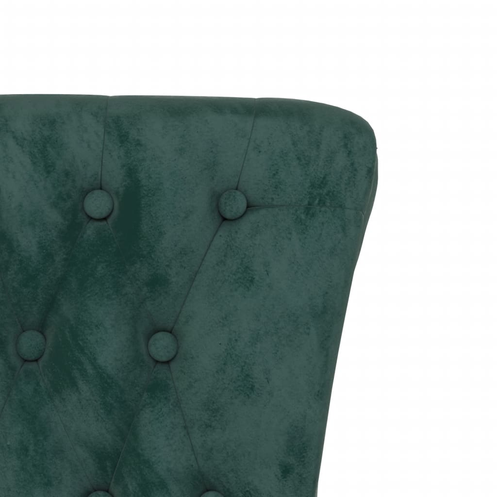 vidaXL Fotoliu cu spătar înalt verde închis catifea design cu nasturi vidaXL Fotoliu cu spătar înalt verde închis catifea design cu nasturi