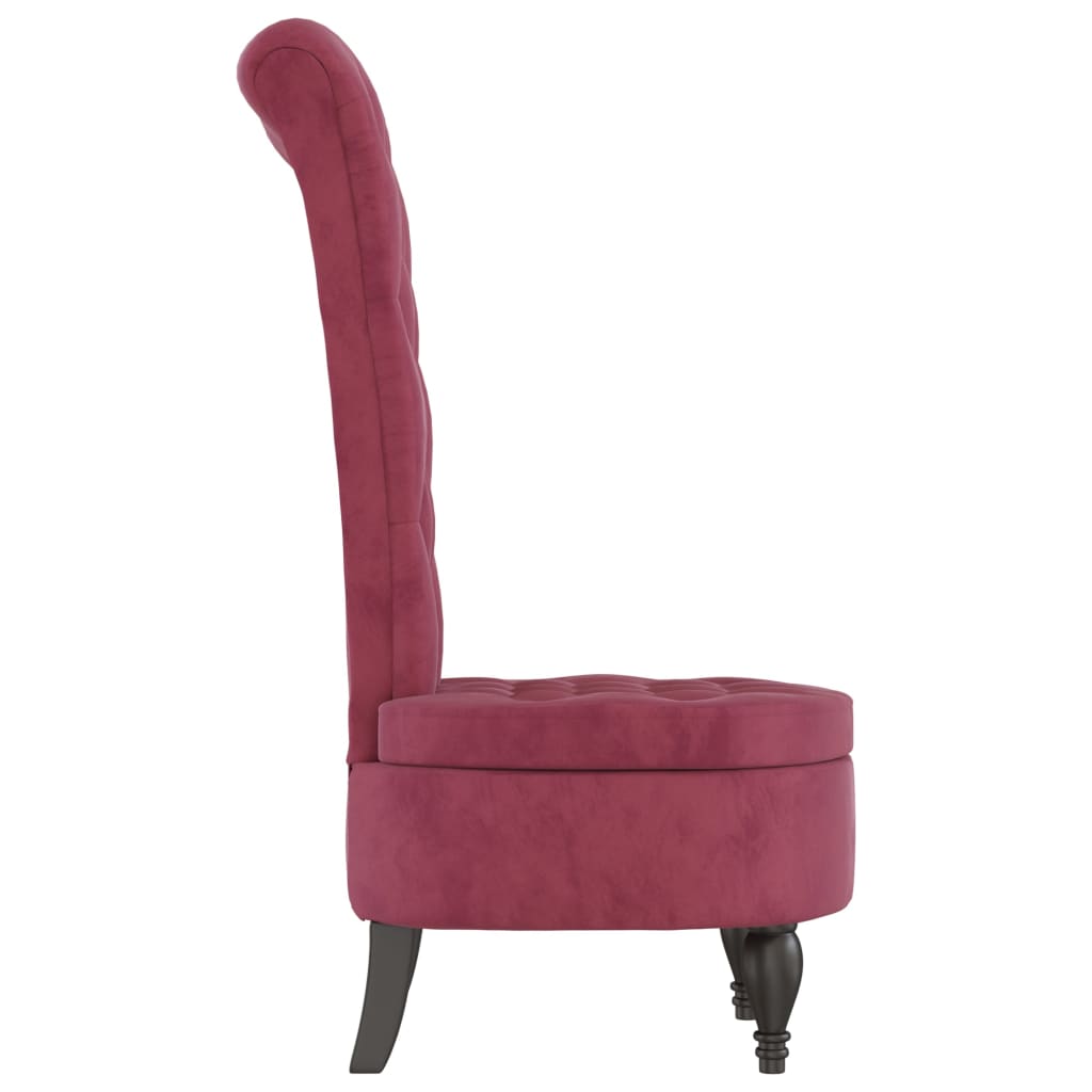 vidaXL Fotoliu cu spătar înalt, roșu vin, catifea, design cu nasturi vidaXL Fotoliu cu spătar înalt, roșu vin, catifea, design cu nasturi