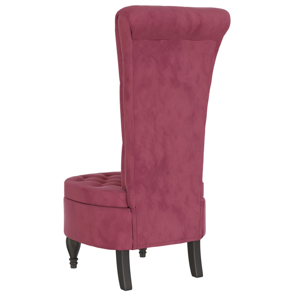 vidaXL Fotoliu cu spătar înalt, roșu vin, catifea, design cu nasturi vidaXL Fotoliu cu spătar înalt, roșu vin, catifea, design cu nasturi