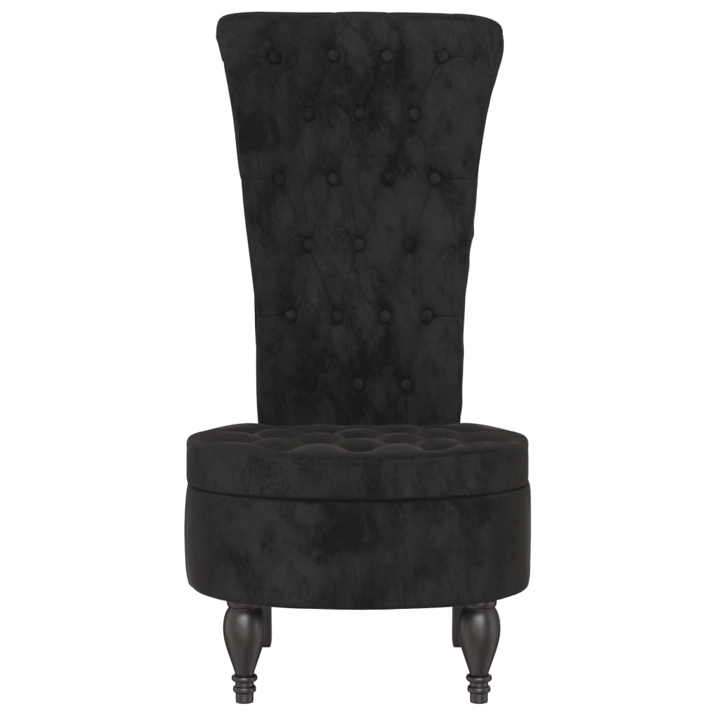 vidaXL Fotoliu cu spătar înalt, negru, catifea, design cu nasturi vidaXL Fotoliu cu spătar înalt, negru, catifea, design cu nasturi