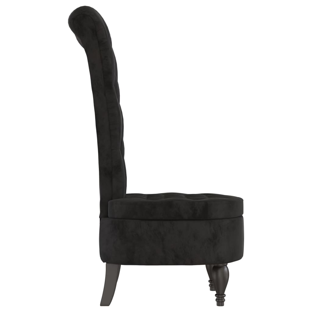 vidaXL Fotoliu cu spătar înalt, negru, catifea, design cu nasturi vidaXL Fotoliu cu spătar înalt, negru, catifea, design cu nasturi