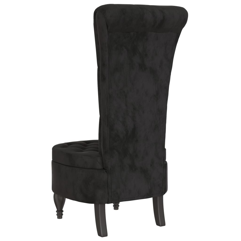 vidaXL Fotoliu cu spătar înalt, negru, catifea, design cu nasturi vidaXL Fotoliu cu spătar înalt, negru, catifea, design cu nasturi
