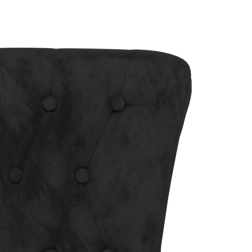 vidaXL Fotoliu cu spătar înalt, negru, catifea, design cu nasturi vidaXL Fotoliu cu spătar înalt, negru, catifea, design cu nasturi