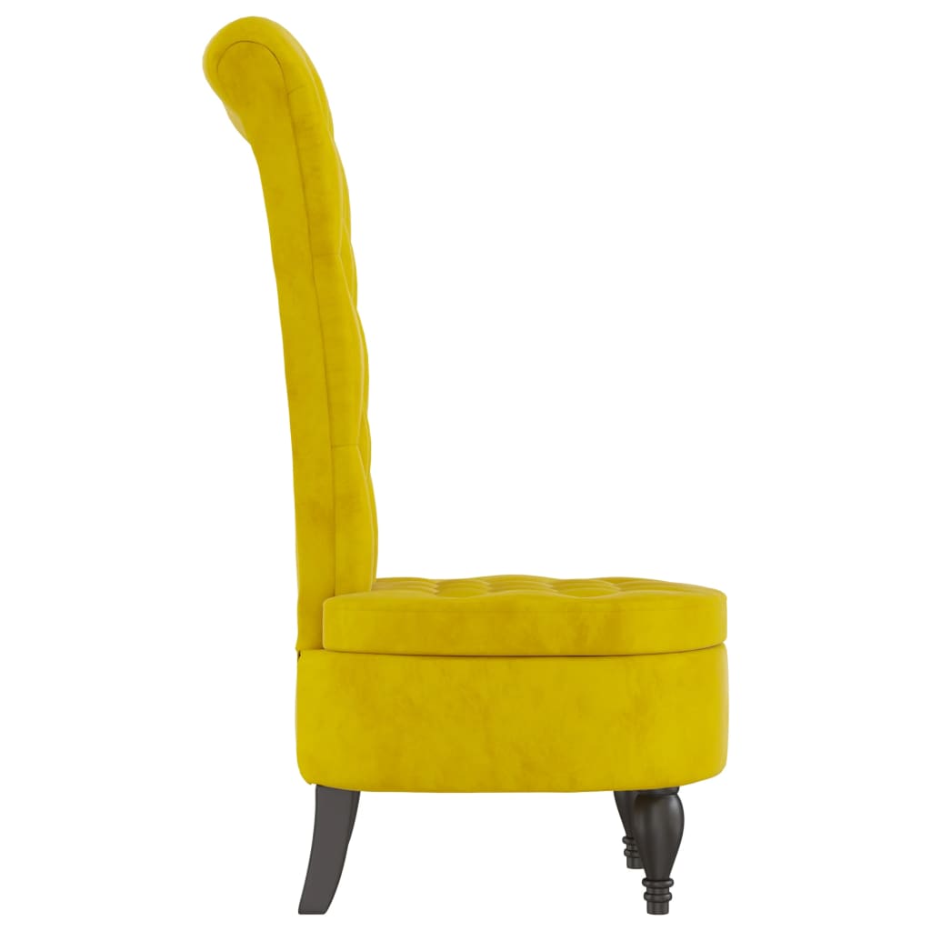 vidaXL Fotoliu cu spătar înalt, galben, catifea, design cu nasturi vidaXL Fotoliu cu spătar înalt, galben, catifea, design cu nasturi